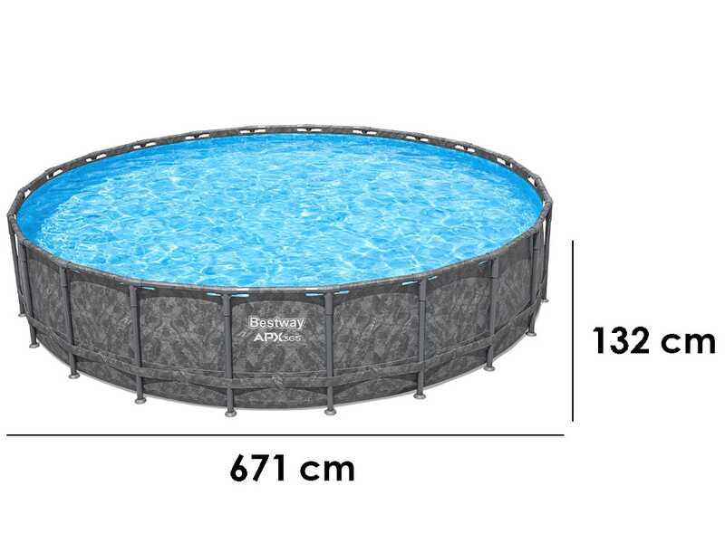 Bestway APX 365 561JZ - Piscina rotonda per 16-20 Persone