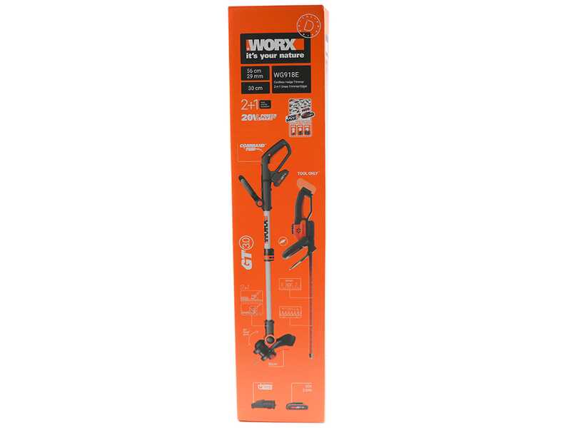 Worx WG918E - Kit Tagliasiepi + Tagliabordi a batteria - 20/2Ah