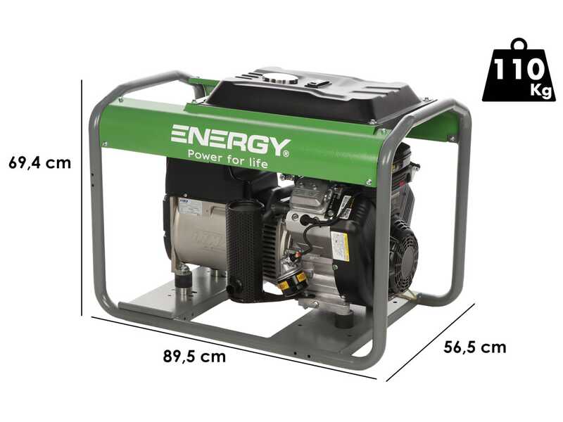 Energy EY-10MB AVR - Generatore di corrente a benzina 8 kW - Continua 7,2 Monofase