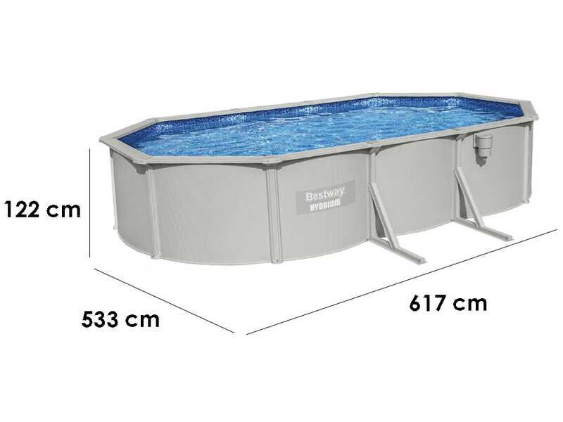 Bestway Hydrium 56369 - 610x366x122 cm - Piscina Ovale per 11-15 Persone