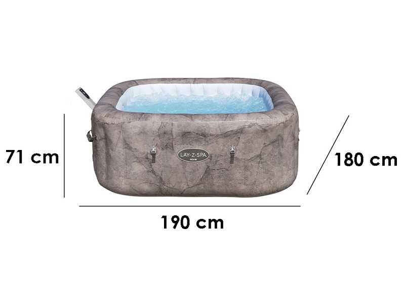 Bestway Lay-Z-Spa Roma AirJet 6001K - 180x180x71 cm - Piscina idromassaggio spa per 5-6 Persone