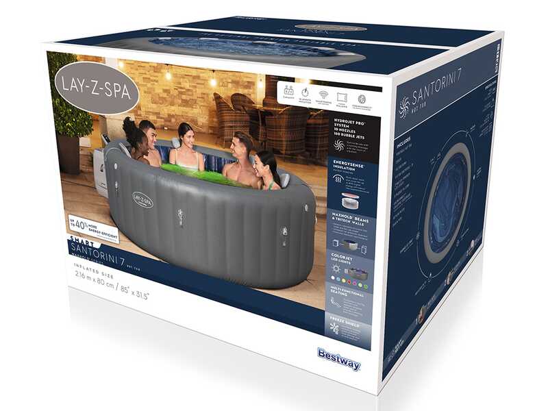 Bestway Lay-Z-Spa Santorini HydroJet 6001T - Piscina idromassaggio spa