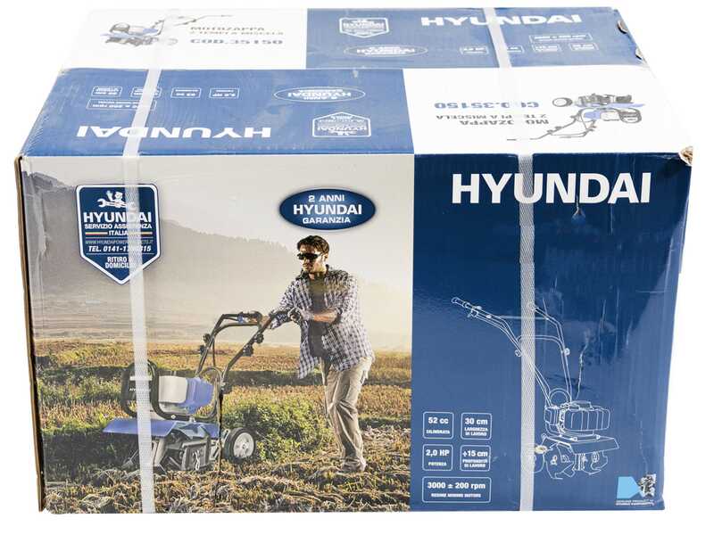 OUTLET - SENZA IMBALLO ORIGINALE -Hyundai LDMTL520B - Motozappa a scoppio da 52 cc - 2.0 HP