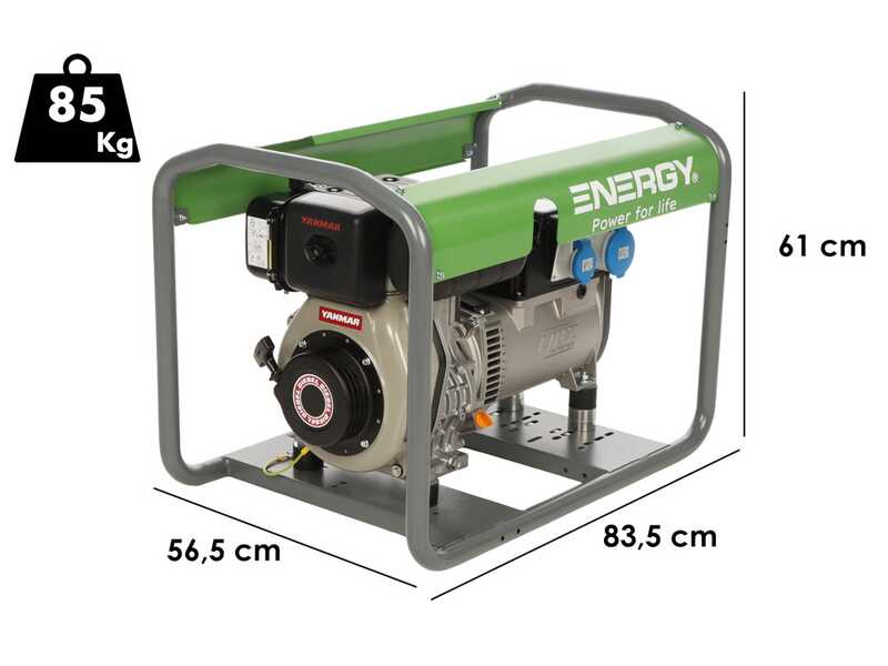 Energy EY-5MD AVR - Generatore di corrente diesel con AVR 3,6 kW - Continua 3,2 Monofase