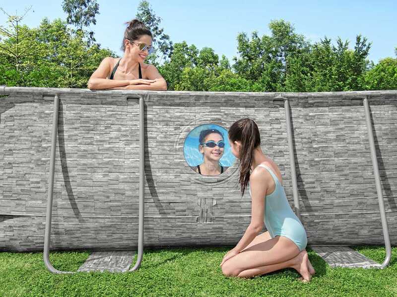 Bestway Steel Pro Max Splashview 56946 - 488x305x107 cm - Piscina Ovale per 7-8 Persone