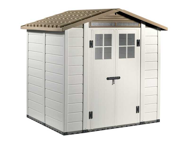 Garofalo Tuscany Evo 200 - Casetta da giardino - Con finestre e porta a doppia anta - 202.5x162.5x216 cm