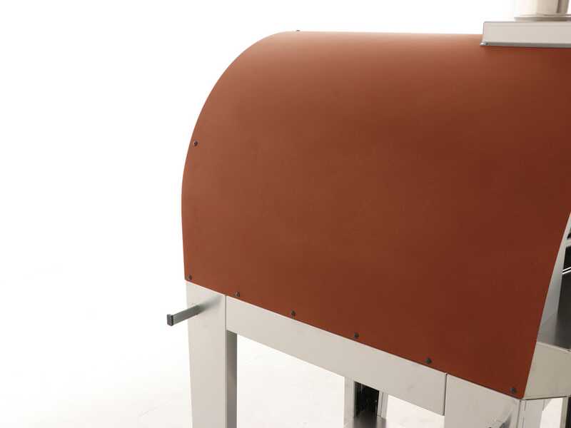 OUTLET - DA ESPOSIZIONE - Fontana Margherita Rosso - Forno a legna da esterno con carrello