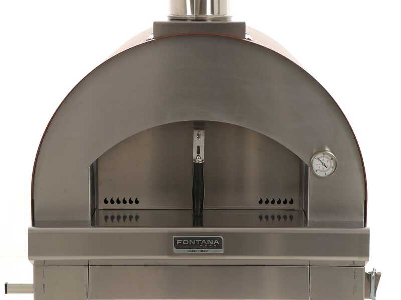 OUTLET - DA ESPOSIZIONE - Fontana Margherita Rosso - Forno a legna da esterno con carrello