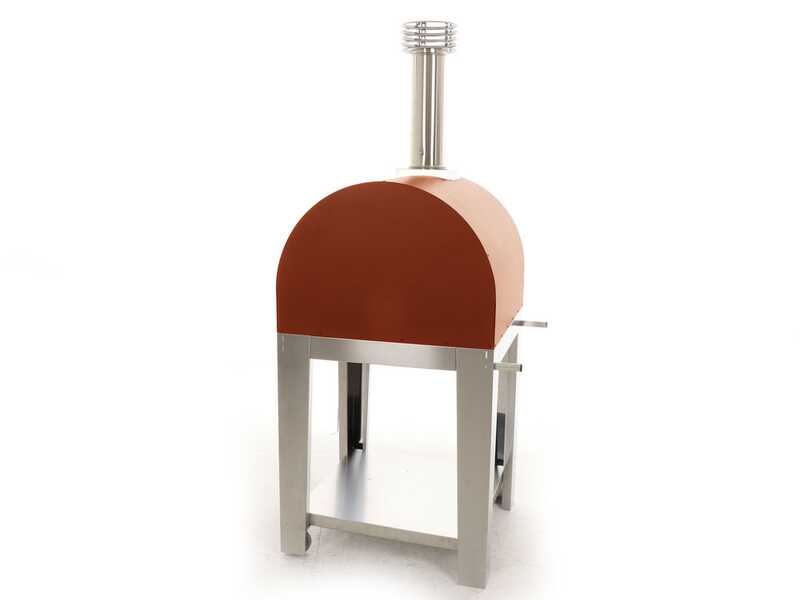 OUTLET - DA ESPOSIZIONE - Fontana Margherita Rosso - Forno a legna da esterno con carrello