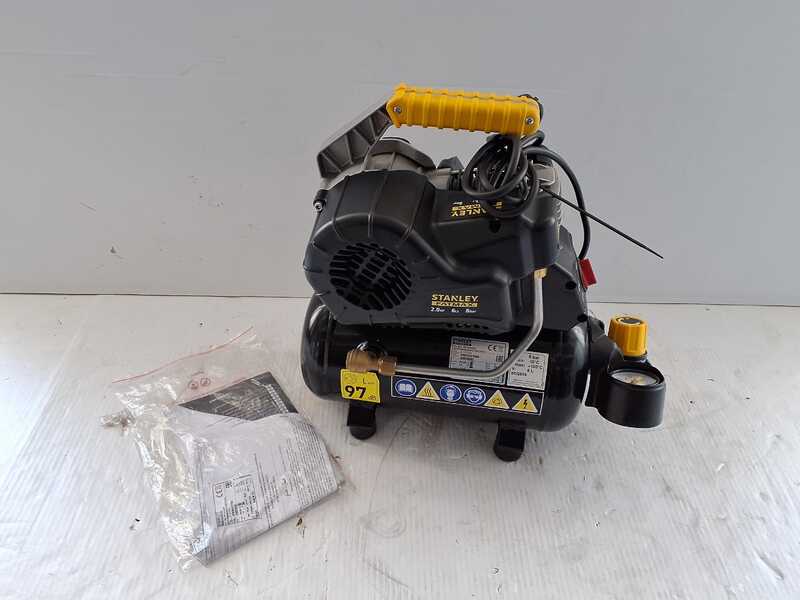 OUTLET - SENZA IMBALLO ORIGINALE - Stanley Fatmax HY 227/8/6E - Compressore aria elettrico portatile monofase- Motore 2 HP - 6 lt