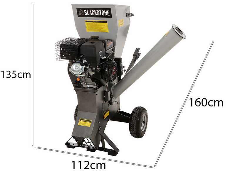OUTLET - DIFETTI ESTETICI - BlackStone CSB150E-L - Biotrituratore a scoppio - Motore a benzina Loncin 15 HP - Avviamento elettrico