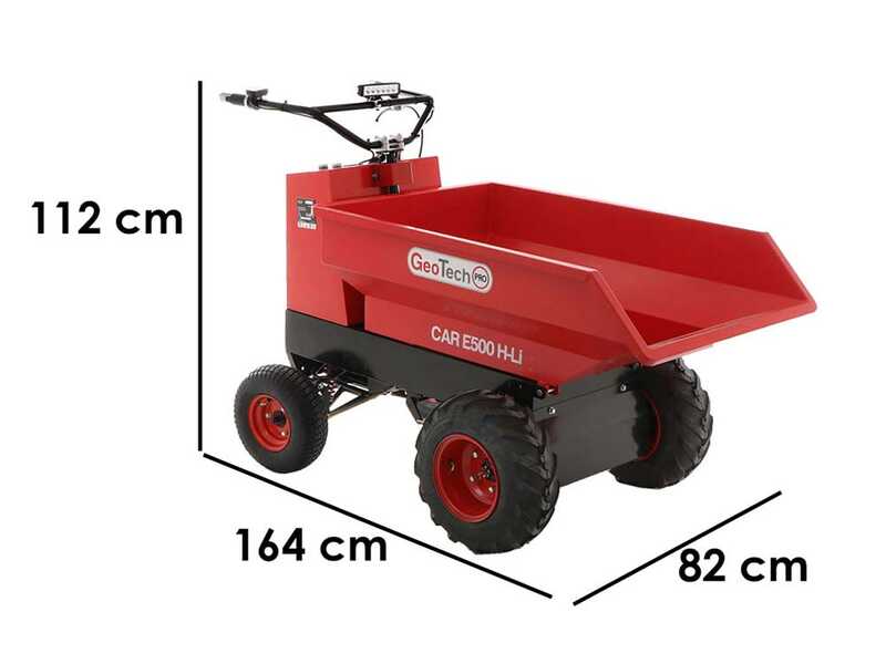 OUTLET - PICCOLI DIFETTI ESTETICI - GeoTech-Pro Mini Dumper Car E500 H-Li - Motocarriola a batteria 48V 15Ah