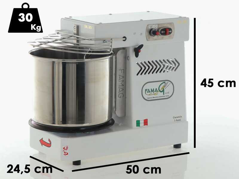 OUTLET - SENZA IMBALLO ORIGINALE - Famag Grilletta IM 8S/230 10 Velocit&agrave; HH - Impastatrice a spirale 8 Kg ad alta idratazione con testa sollevabile