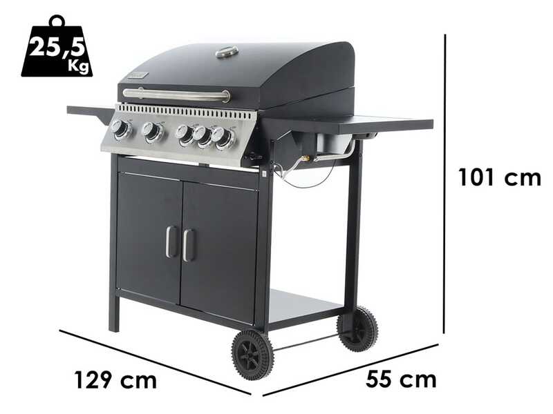 OUTLET - DIFETTI ESTETICI - Royal Food GB 2680-B - Barbecue gas - 4+1