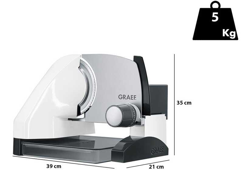 OUTLET - SENZA IMBALLO ORIGINALE - Graef SKS 500 Bianca - Affettatrice con lama da 170 mm
