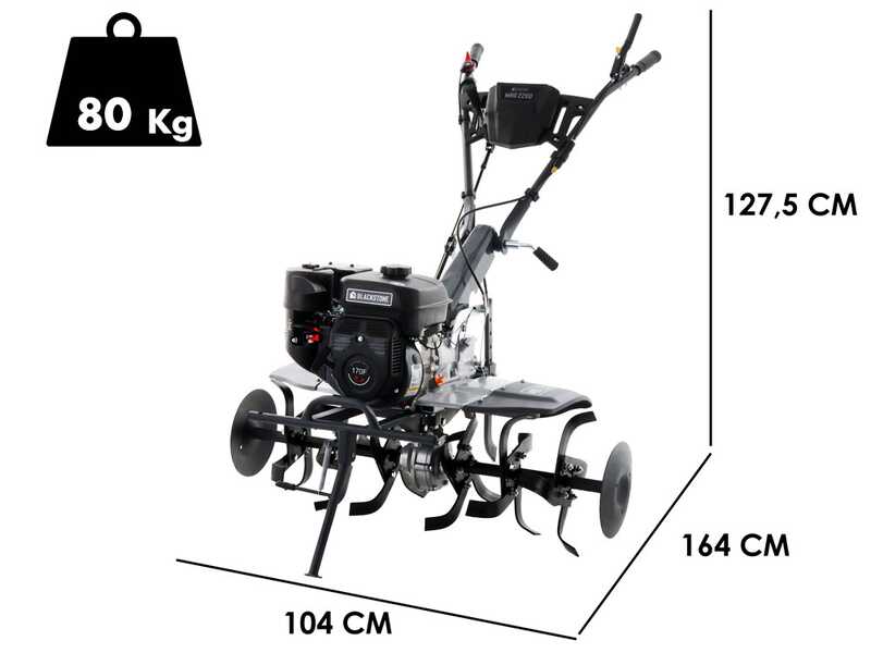 OUTLET - PICCOLI DIFETTI ESTETICI - BlackStone MHG 2200 - Motozappa a scoppio a benzina da 212cc - 7 HP