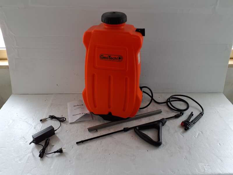 OUTLET - SENZA IMBALLO ORIGINALE - GeoTech SX-MD20E - Pompa irroratrice elettrica a spalla + trolley - Batteria 12V
