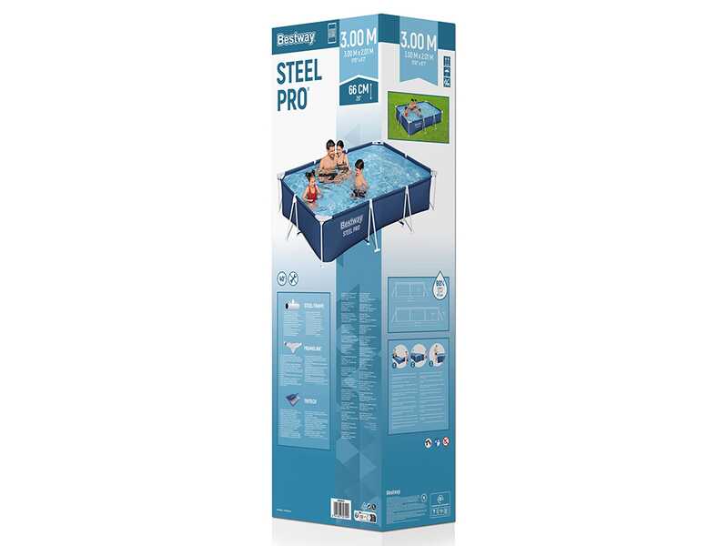 Bestway Steel Pro 56404 - 300x201x66 cm - Piscina fuori terra per 3-4 Persone