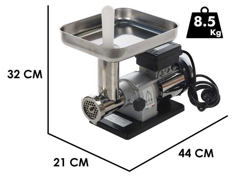 OUTLET - PICCOLI DIFETTI ESTETICI - Tre Spade TC-8 Inox - Tritacarne elettrico - 300w - n.8