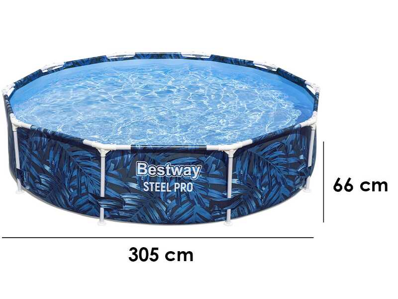 Bestway Steel Pro 56985 - &Oslash;305x66 cm - Piscina Rotonda per 3-4 Persone