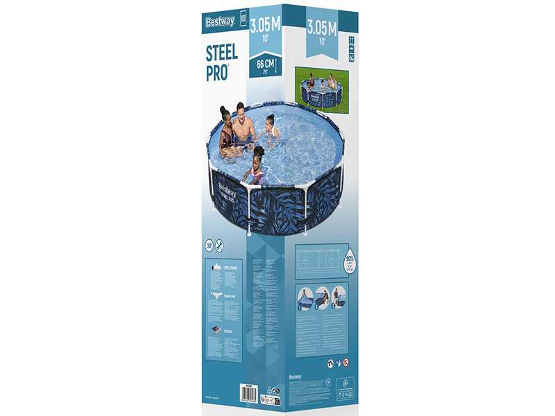Bestway Steel Pro 56985 - Piscina Rotonda per 3-4 Persone