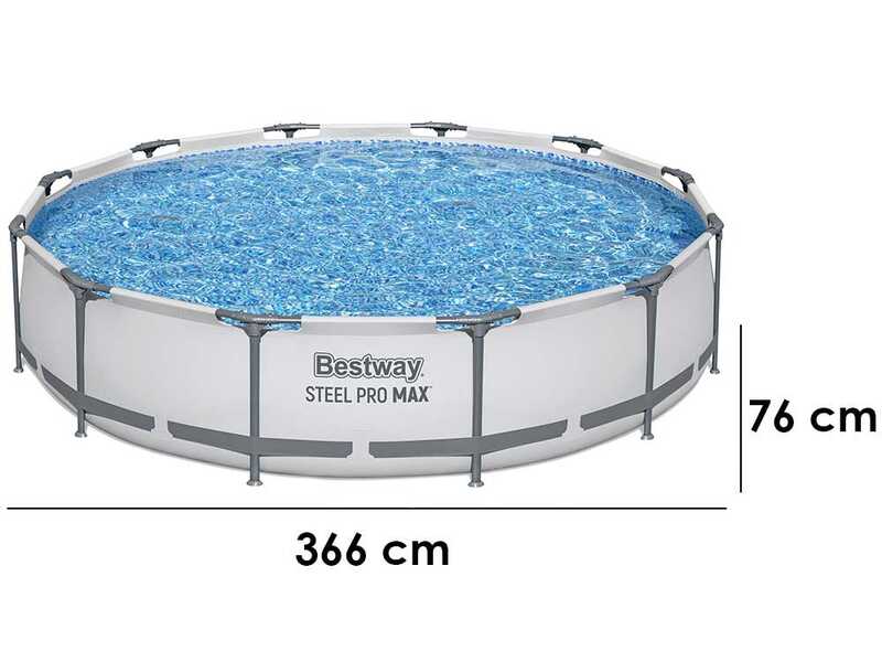 Bestway Steel Pro Max 56416 - Piscina Rotonda per 5-6 Persone