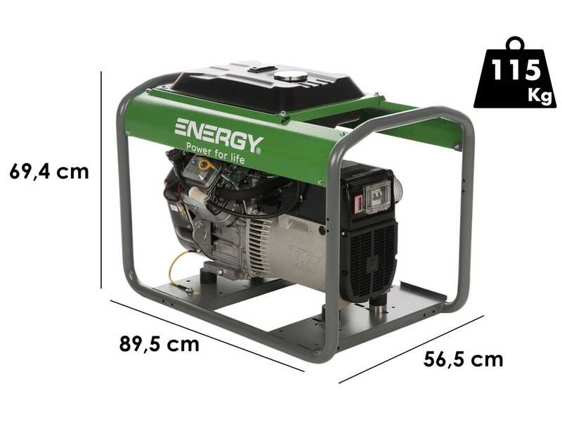 Energy EY-12MB - Generatore di corrente a benzina 9,5 kW - Continua 8,5 Monofase