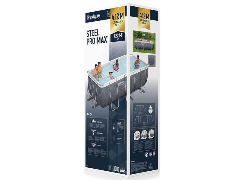 Bestway Steel Pro Max 56722 - 412x201x122 cm - Piscina fuori terra per 5-6 Persone
