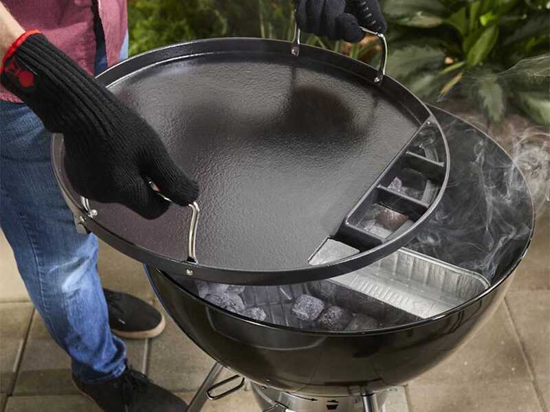 Inserto piastra rotonda in ghisa per barbecue Weber a carbone