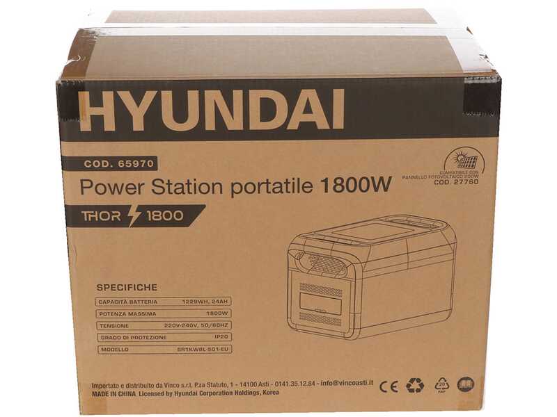 Hyundai Thor 1800 - Batteria PowerStation Portatile - 1800W - 1229 Wh