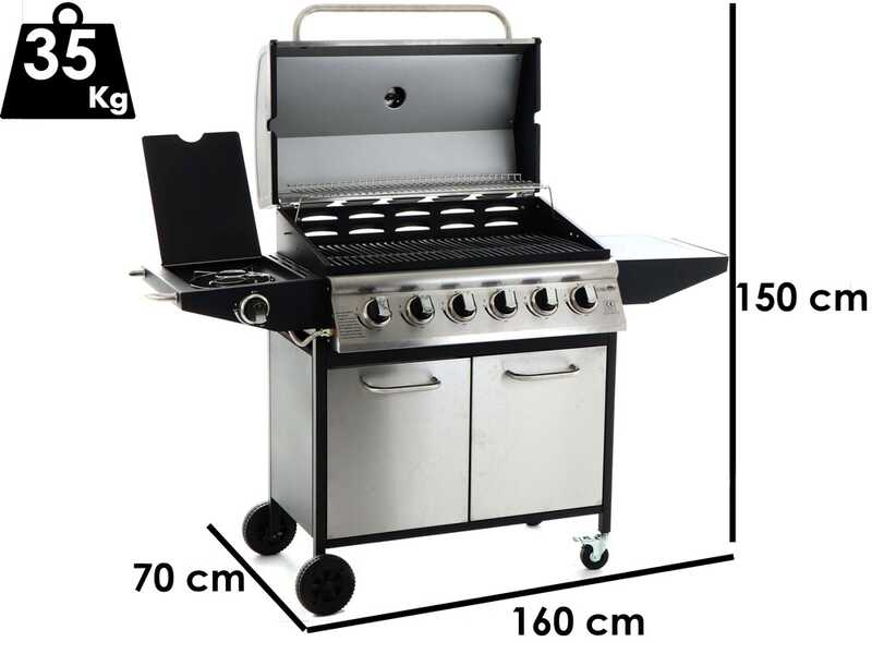 OUTLET - DIFETTI ESTETICI - Royal Food RF-GB MBPC - Barbecue a gas - 6+1