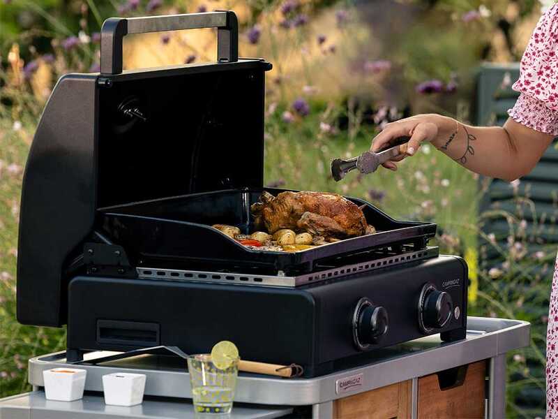 Campingaz Onyx 2 - Plancha a gas portatile con coperchio