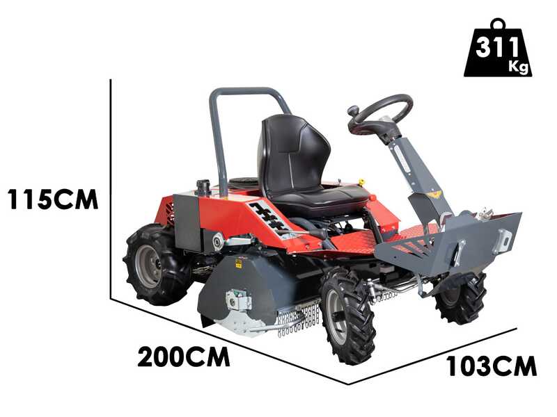 Meccanica Benassi Fox Mini  - Trattorino trinciaerba sfalciatutto - Motore Loncin 452 cc - Trasmissione Idrostatica