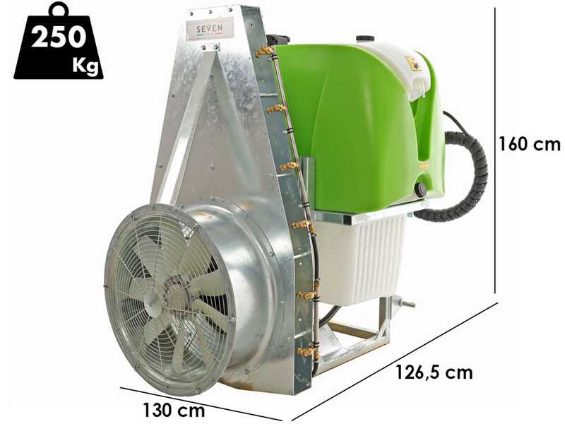 Seven Italy 600 - Atomizzatore portato a torre monoblocco per irrorazione - Capacit&agrave; 600 L - Pompa APS 71