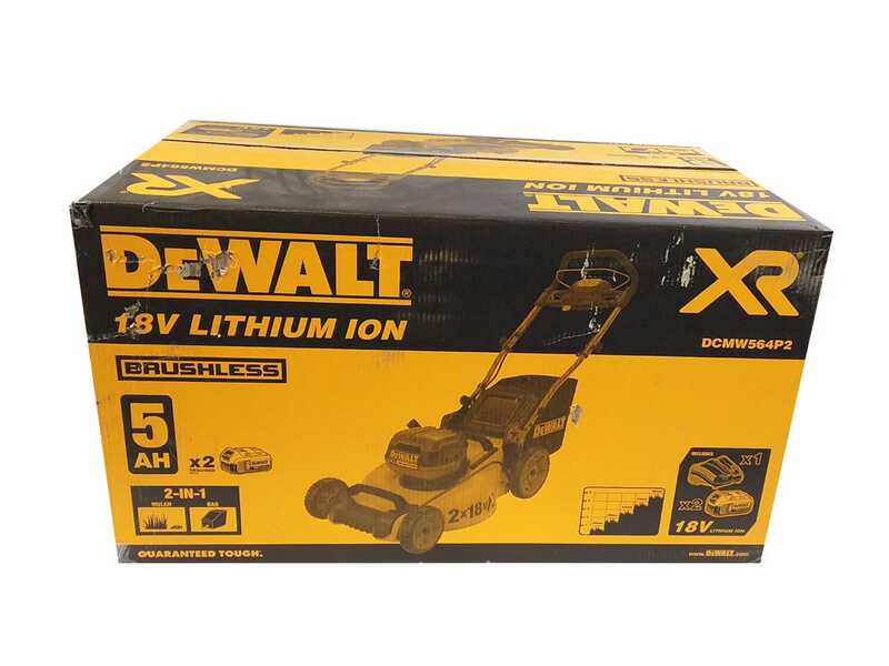 OUTLET - UTILIZZATO PER PROVA - DeWalt DCMW564P2-QW - Tagliaerba a batteria - 2x18V/5Ah - Taglio 48 cm
