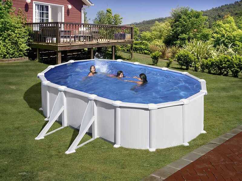 Gre Atlantis Ovale 610x375x120cm - Piscina fuori terra in acciaio - Filtro Aqualoon