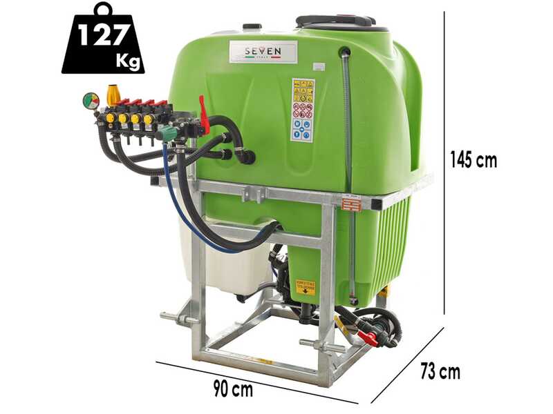 Seven Italy 400L - Gruppo botte per diserbo a trattore - Pompa Comet BP75