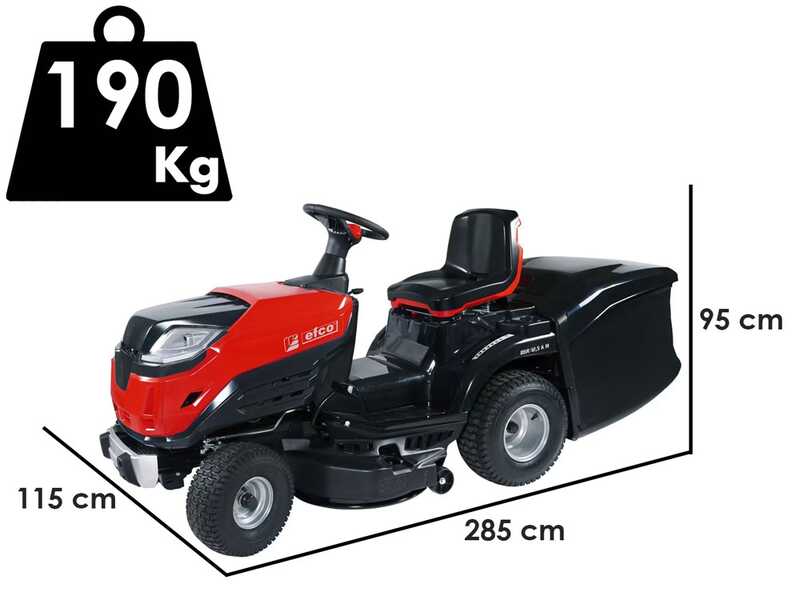 Efco EF 86 R/12.5 K M - Trattorino tosaerba - Emak K 1250 AVD - Cesto di raccolta - Mulching