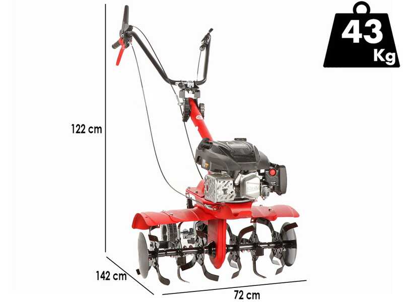 Eurosystems E3-EVO RM - Motozappa a benzina - Fresa da 70 cm - Motore Rato RV170S-Pro