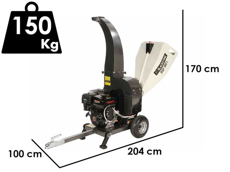 BlackStone DSP 180 L - Biotrituratore a scoppio - con motore a benzina Loncin da 420cc