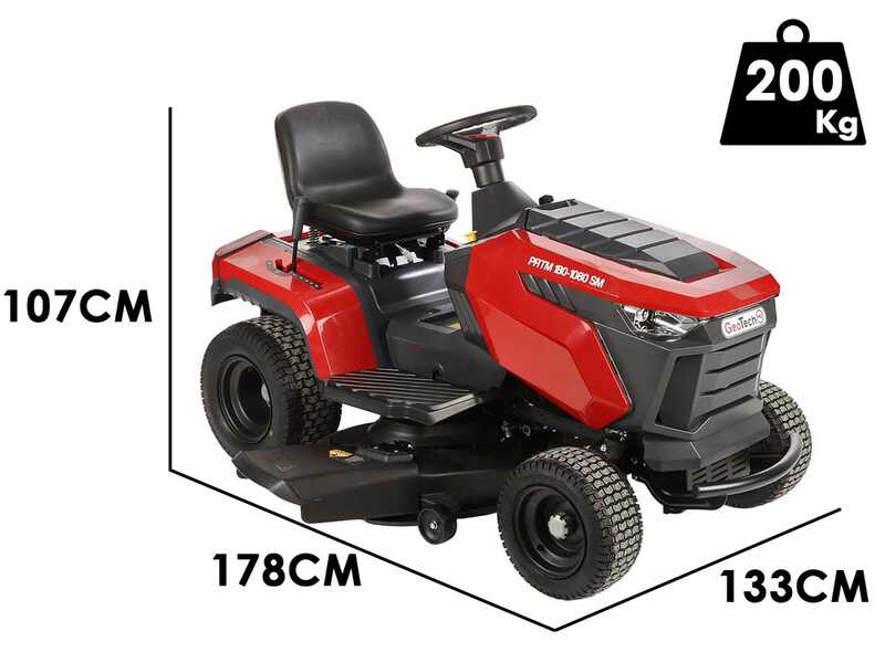 GeoTech-Pro PRTM 180-1080 SM - Trattorino tagliaerba - Cambio meccanico - Scarico laterale e Mulching