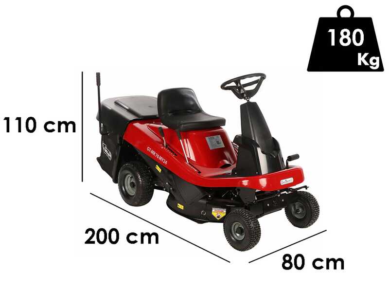 GeoTech-Pro GT-MR 76 - Rider trattorino rasaerba - Motore da 432cc