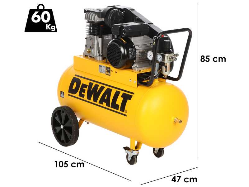 DeWalt DXCMB3M100HE - Compressore aria elettrico monofase a cinghia - Motore 3 HP &ndash; 100  lt