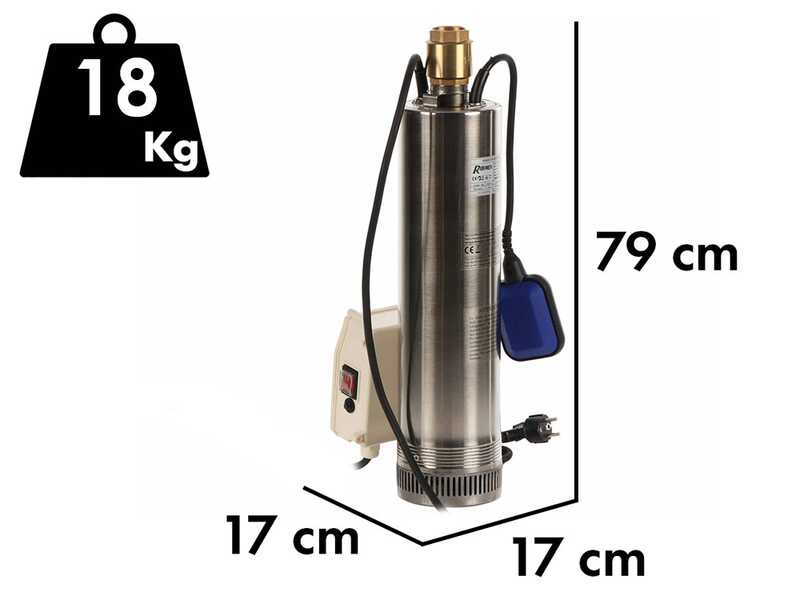 Ribimex PRPVC1102/65F - Pompa sommersa per pozzi - 1100W - Acque chiare