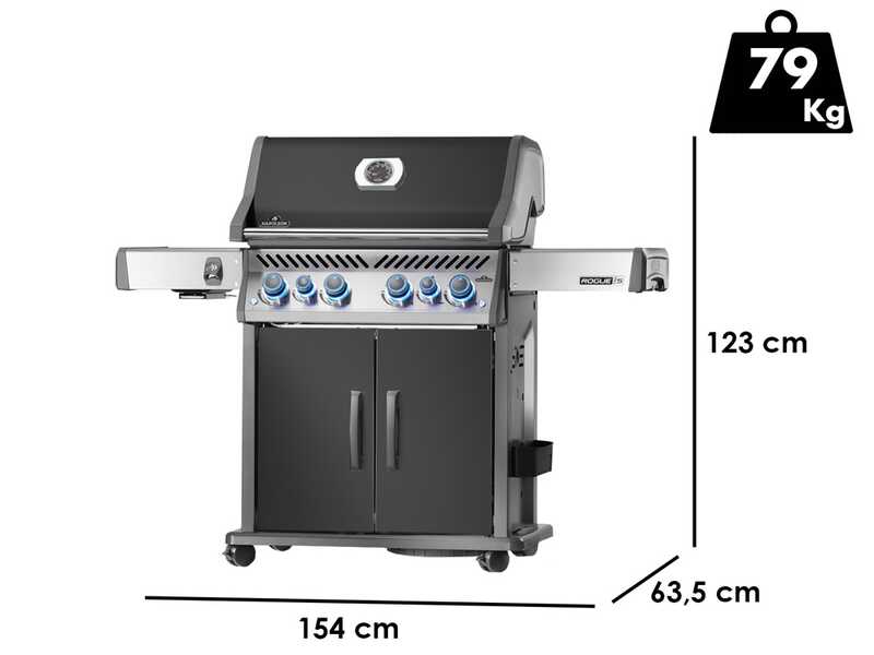 Napoleon Rogue PRO-S 525 RSIB - Barbecue a gas - Con fornello laterale a infrarossi