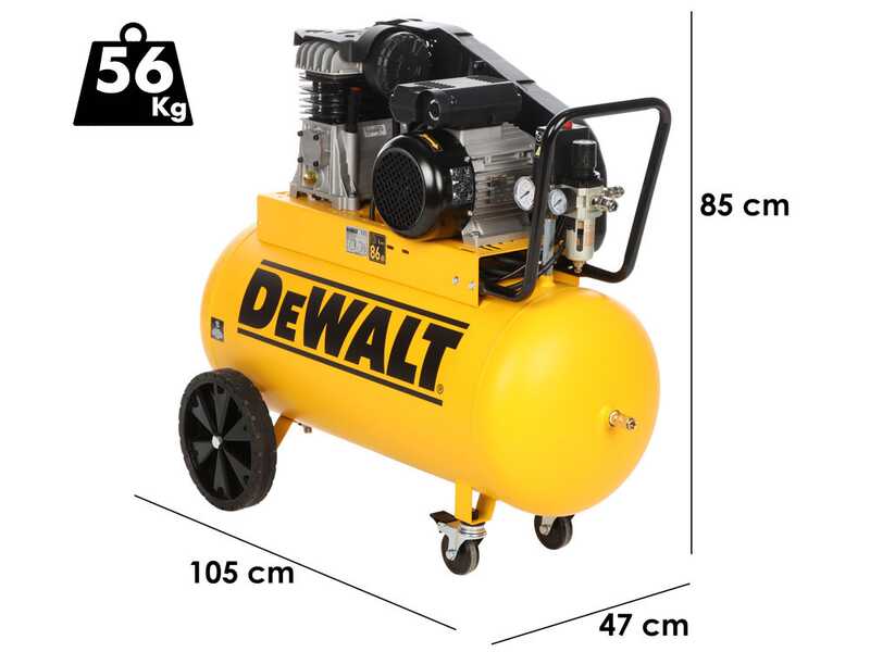DeWalt DXCMB2M100HE - Compressore aria elettrico monofase a cinghia - Motore 2 HP &ndash; 100 lt