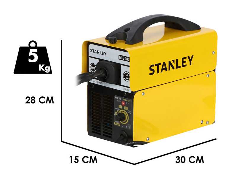 OUTLET - UTILIZZATO PER PROVA - STANLEY MIG 100 - Saldatrice Inverter (MIG) - Per la saldatura NO GAS