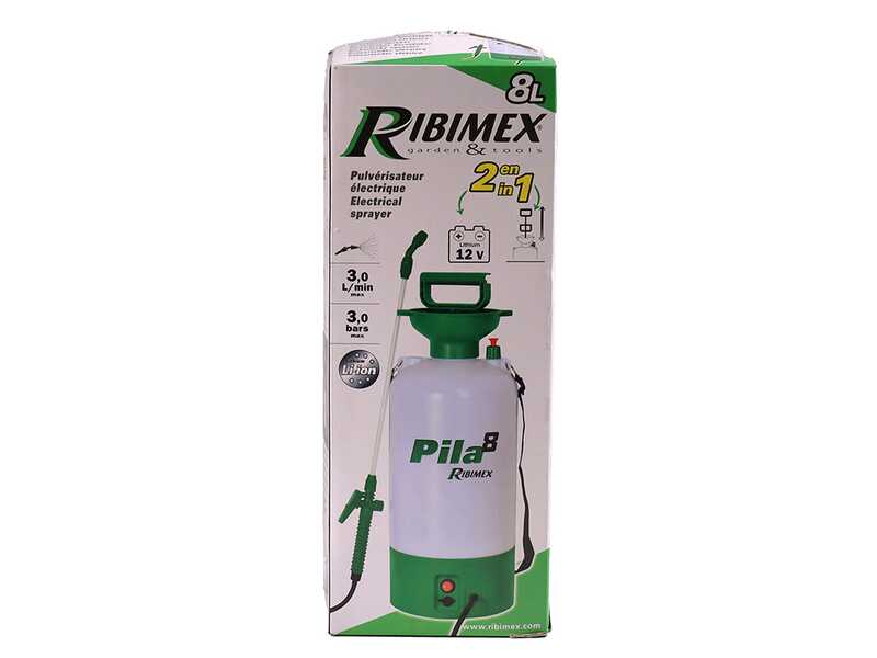 OUTLET - UTILIZZATO PER PROVA - Ribimex PILA 8 - Pompa irroratrice a spalla a batteria - 8 litri - 12V - 4Ah