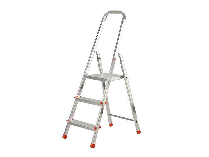 Gierre Scalamia AL130 , 3 gradini, 1.20 mt - Scalandrino in alluminio con cavalletto