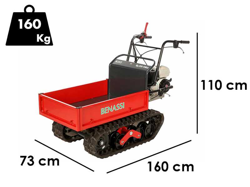 Benassi M353H - Motocarriola cingolata estendibile - Portata 350Kg